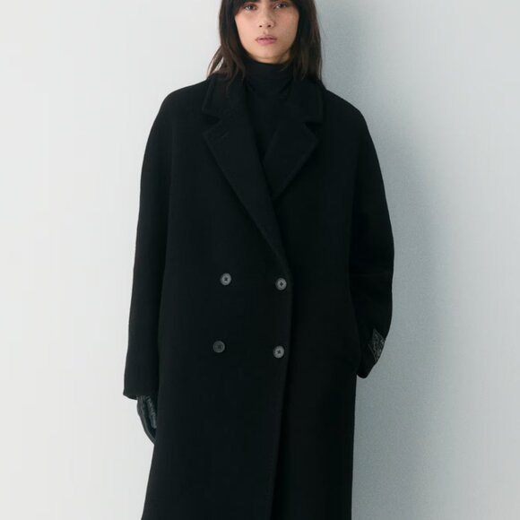 Aritzia The Slouch™ Coat - (Re)Camel Wool, Black, Size Small - Picture 1 of 5